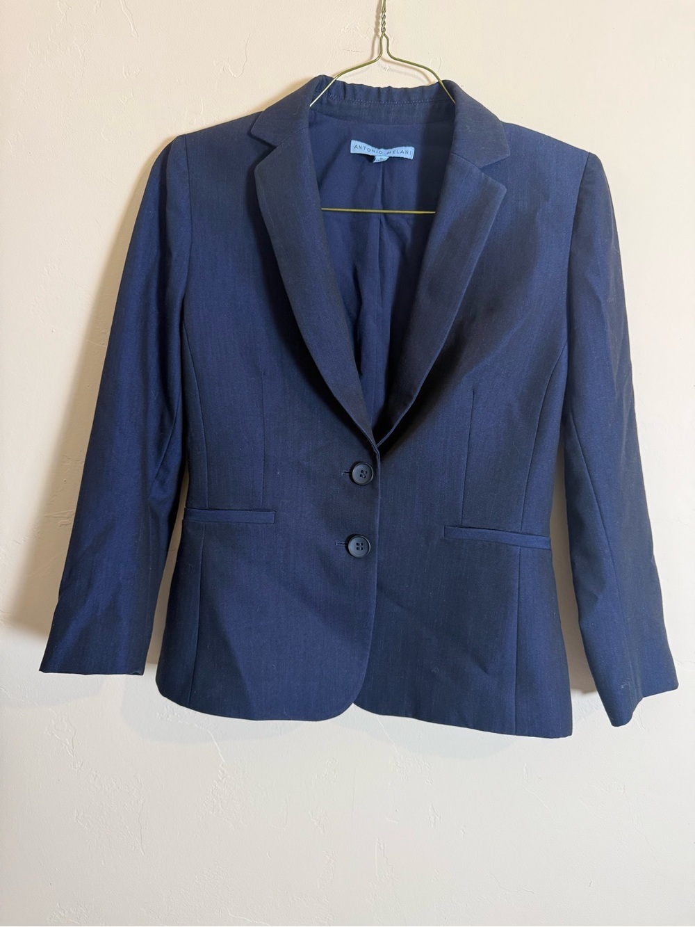 Women's Antonio Melani Navy Tailored Two-Button Blazer, Size 2